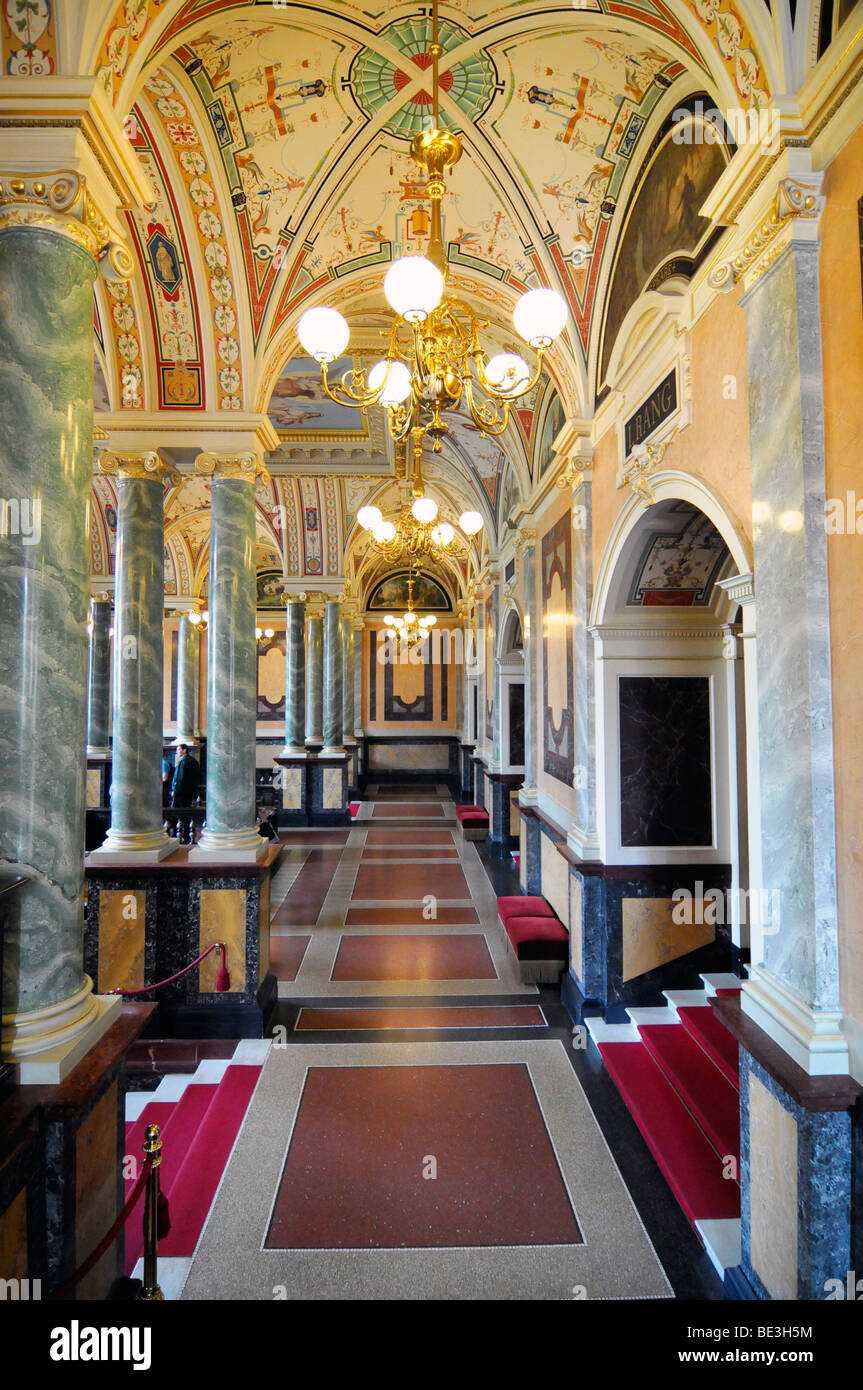 Interior architecture, Semperoper opera house, Dresden, Saxony, Germany, Europe Stock Photo