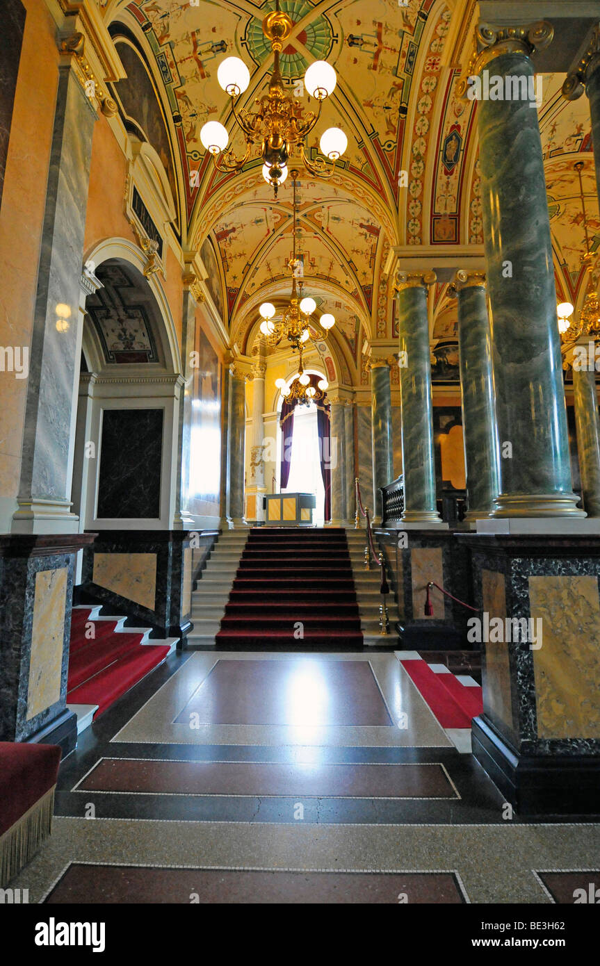 Interior architecture, Semperoper opera house, Dresden, Saxony, Germany, Europe Stock Photo