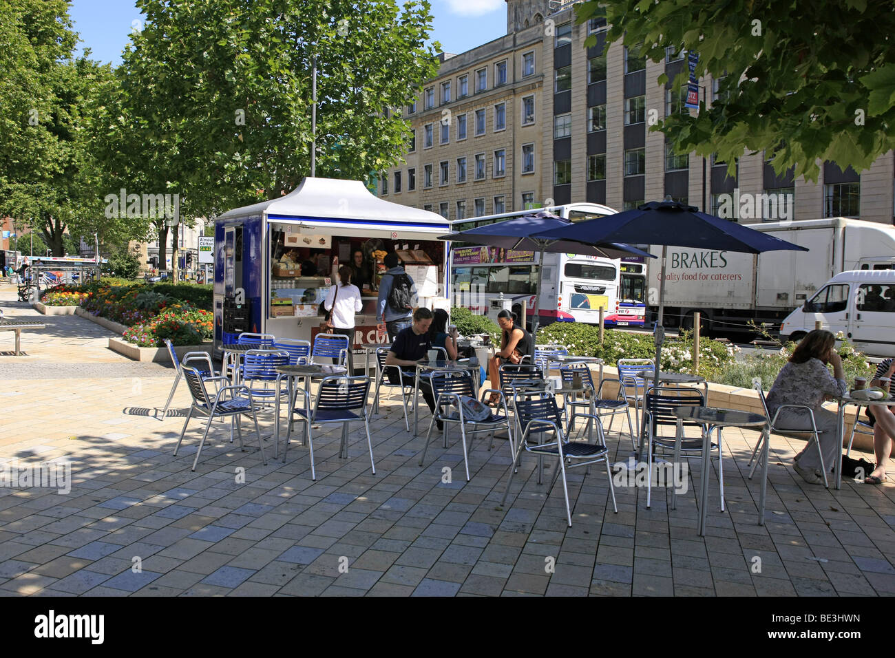 Street Cafeteria in Broad Quay Bristol UK Stock Photo Alamy