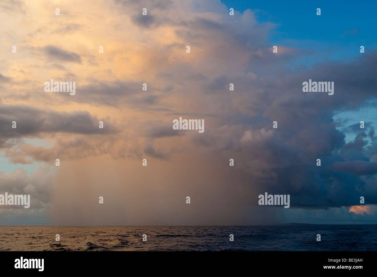 Storm, rain shower and thunderstorm over the sea Stock Photo Alamy