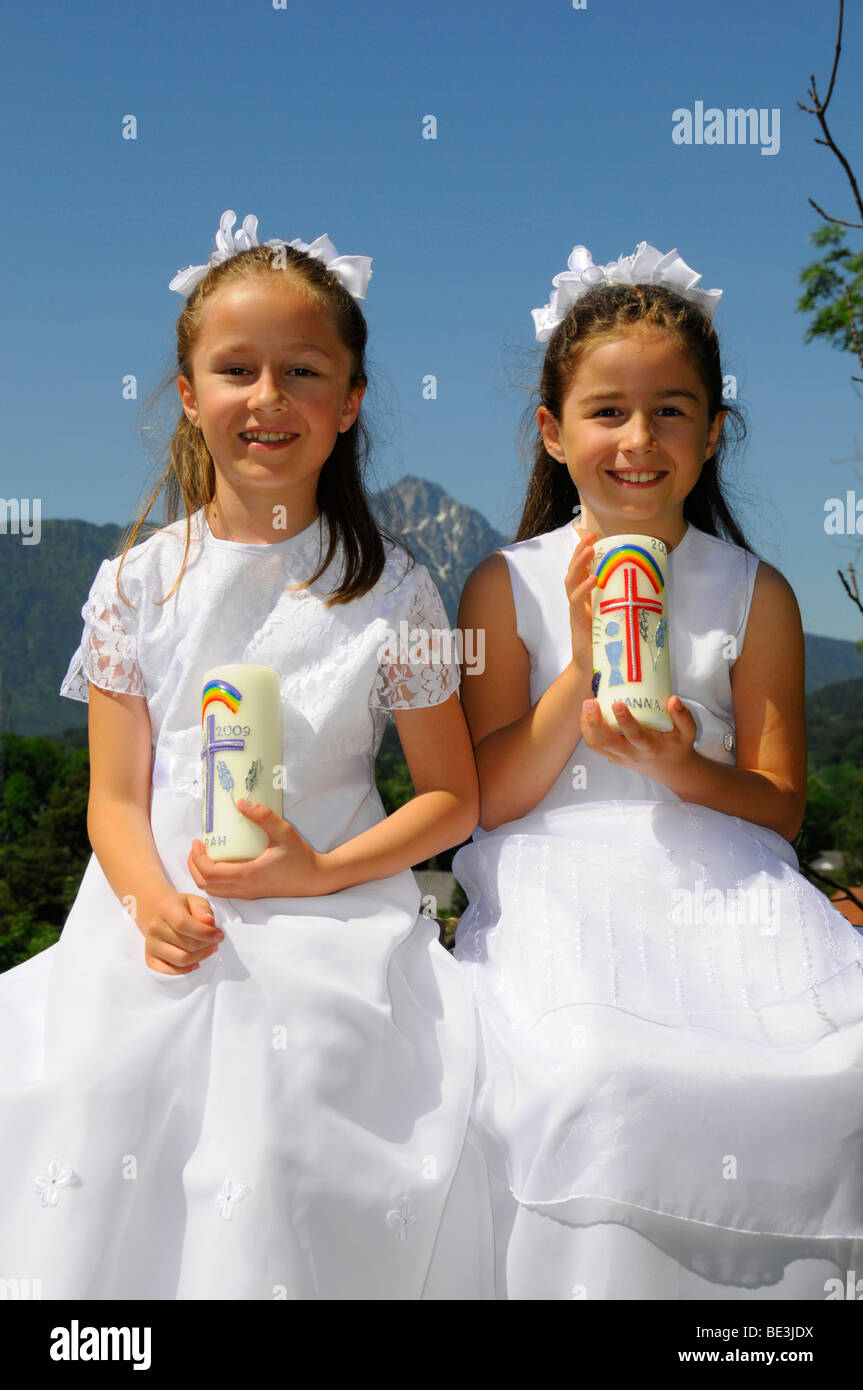 Girls are looking forward to First Communion Stock Photo
