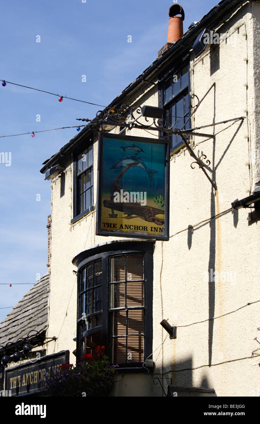 The Anchor Inn pub sign Swanage Dorset Stock Photo Alamy