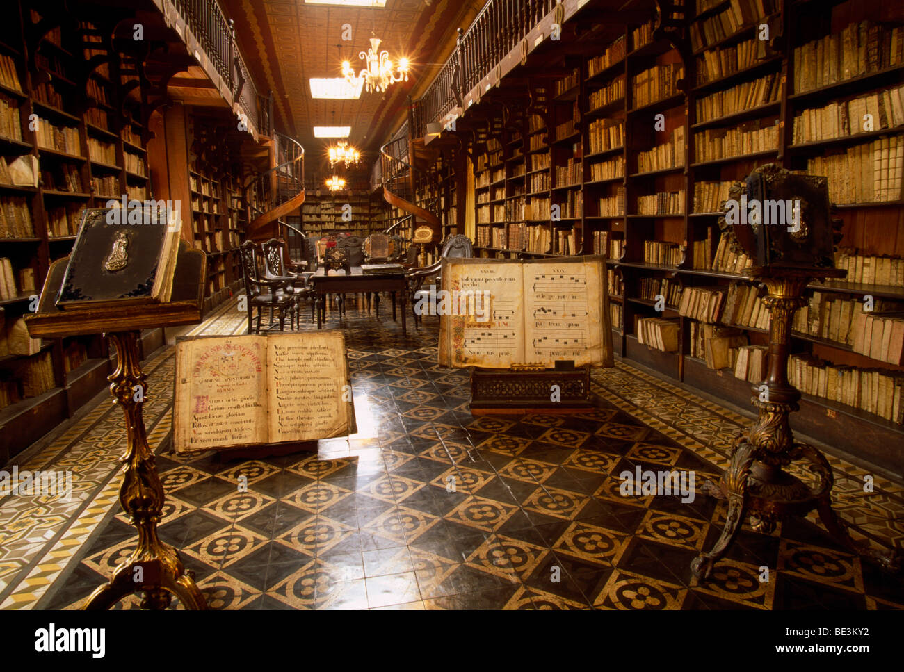 Library of the monastery of San Francisco, Lima, Peru, South America Stock Photo