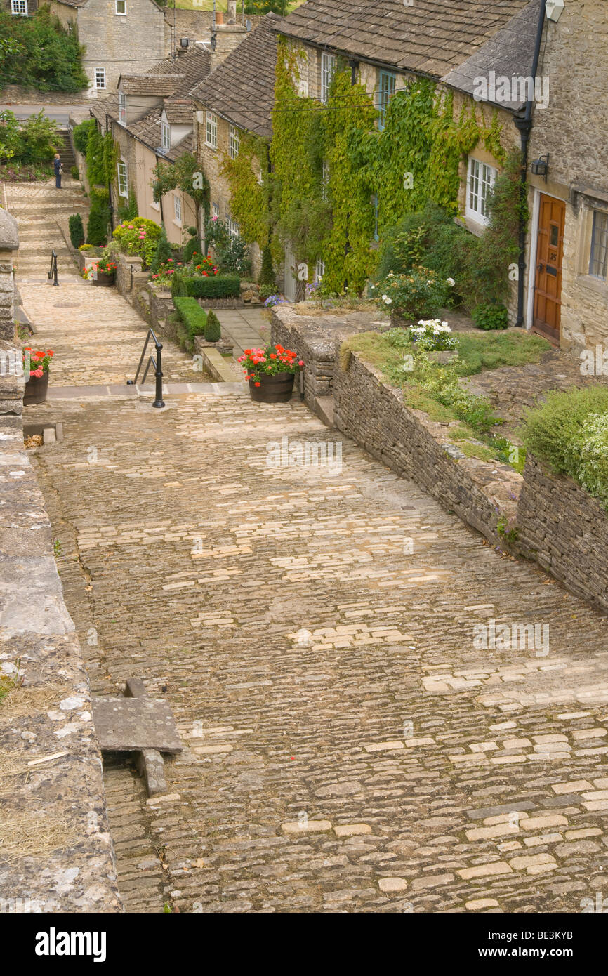 Chipping steps, Tetbury, Gloucestershire, Cotswolds, England, July