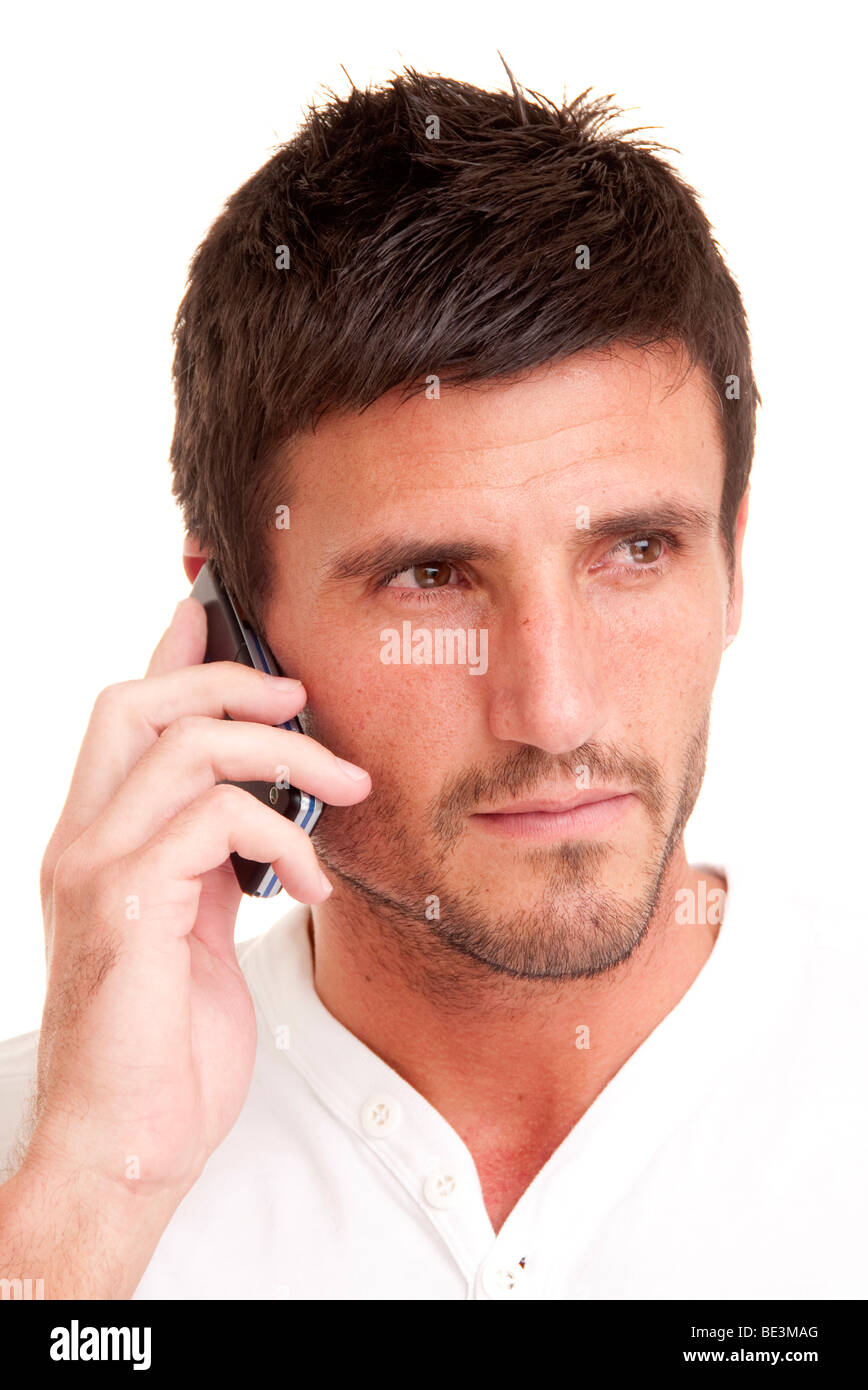 man using mobile phone Stock Photo