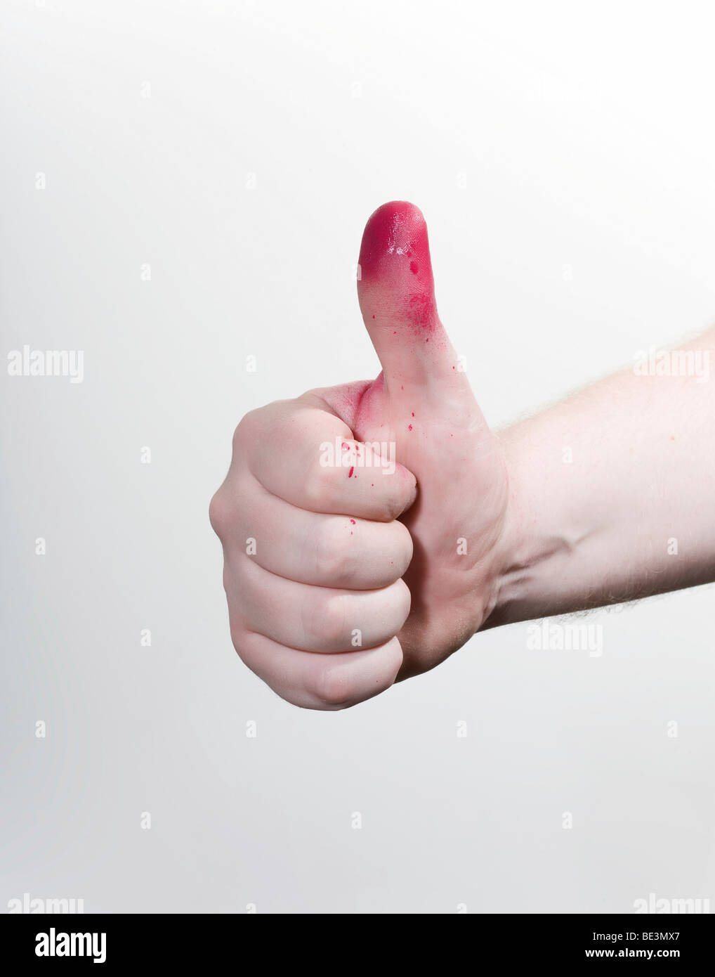 Thumbs up with spray paint Stock Photo