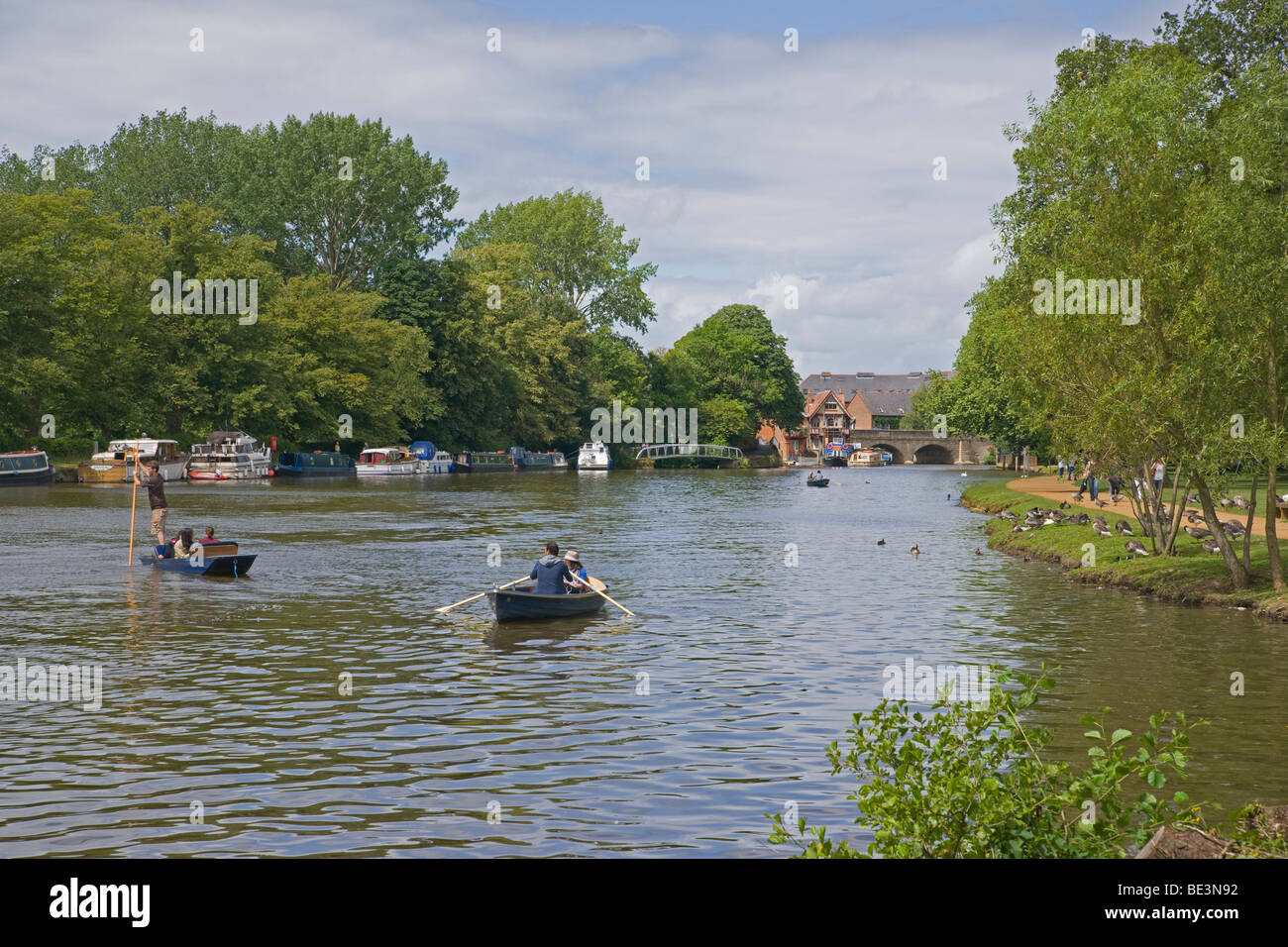 Oxford, River Thames, Salter's Boatyard, Folly Bridge, Cotswolds, England, July, 2009 Stock Photo