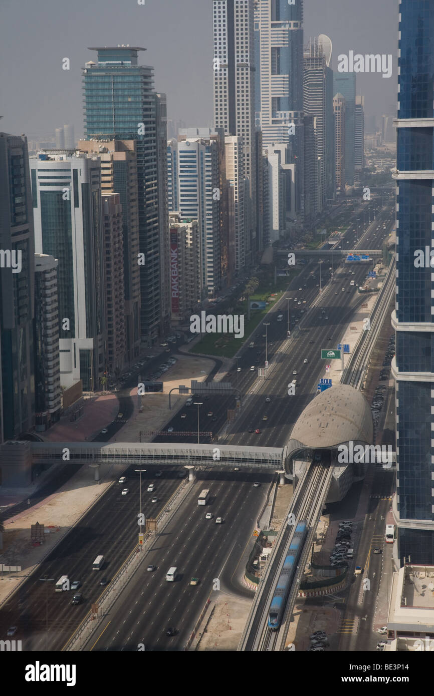 Dubai Metro Train railway track line uae tracks Stock Photo