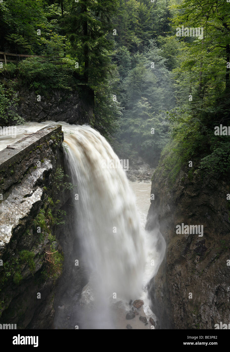 Waterfall in Rappenlochschlucht gorge, Dornbirn, Bregenz Forest, Vorarlberg, Austria, Europe Stock Photo