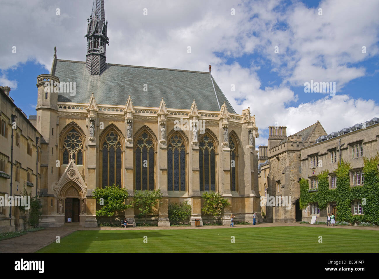 Oxford University, Exeter College Gardens, Church, Cotswolds, England, Stock Photo