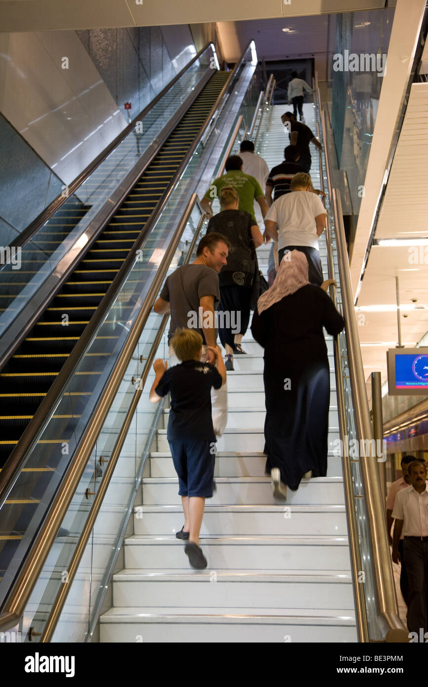 Out of order escalator dubai metro railway station Stock Photo
