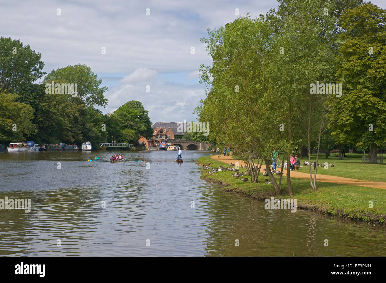 Oxford, River Thames, Salter's Boatyard, Folly Bridge, Cotswolds, England, July, 2009 Stock Photo