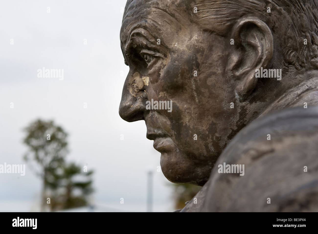 The statue of Vladimir Nabokov in Montreux, Switzerland Stock Photo