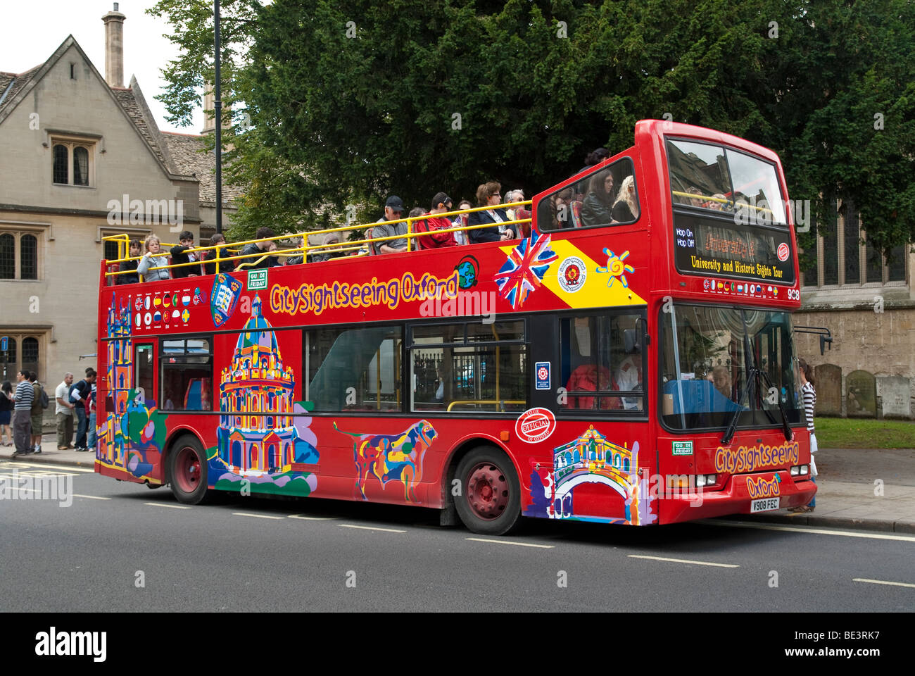 Open top tourist bus in Oxford Stock Photo