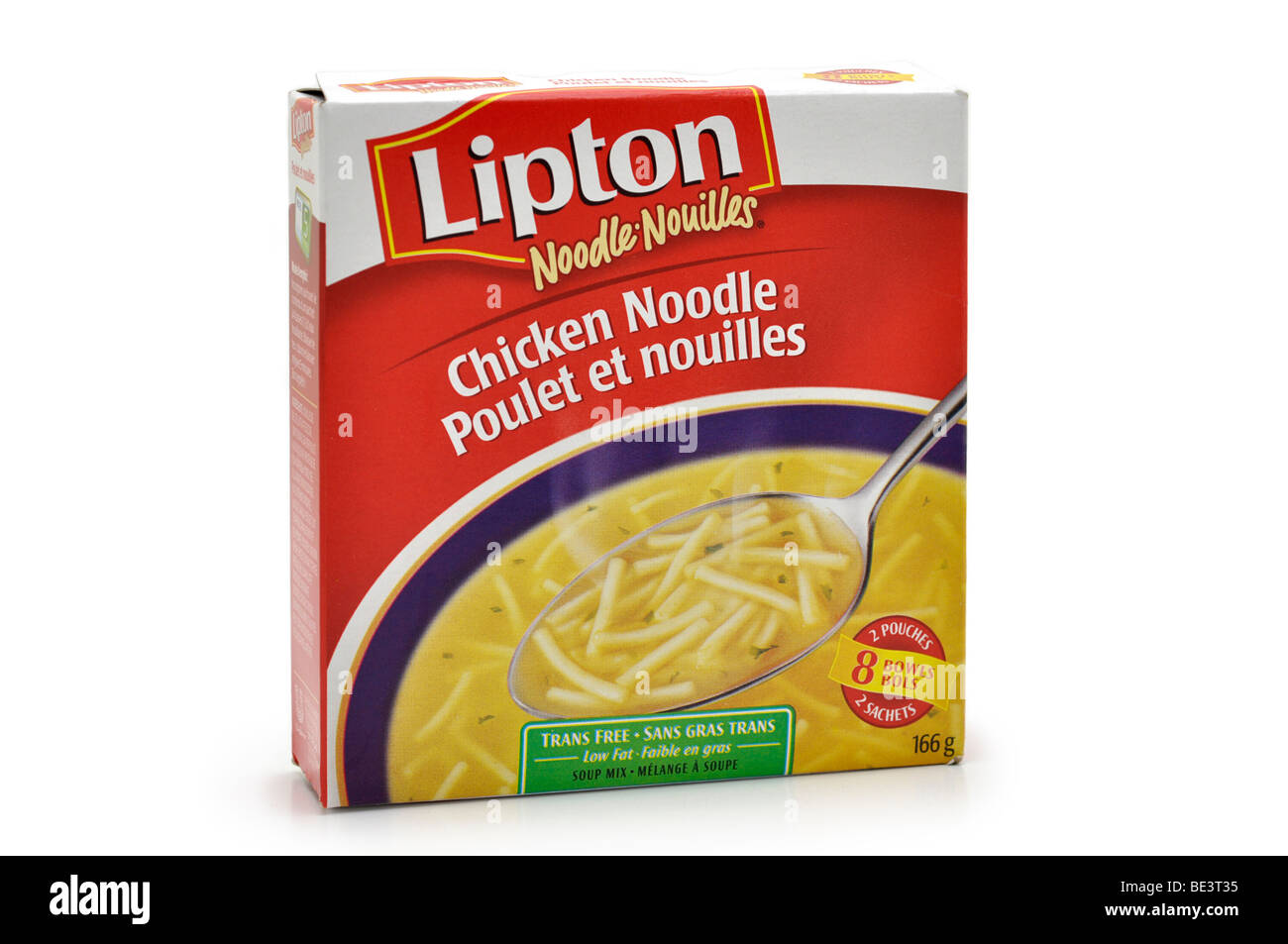 Box/Packet of Chicken Noodle Soup mix. Stock Photo