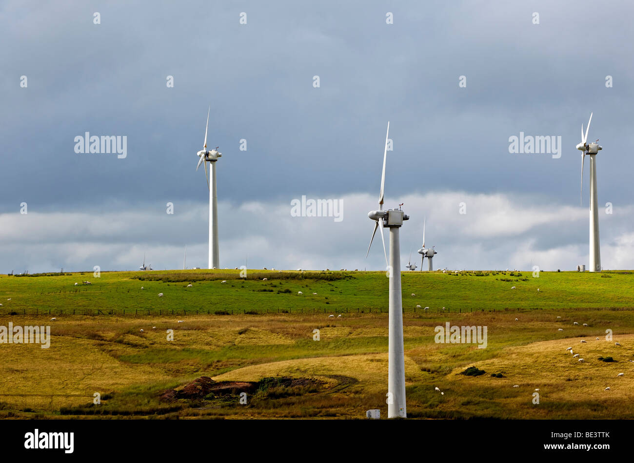 Wind farm nr Rhayader Powys Stock Photo