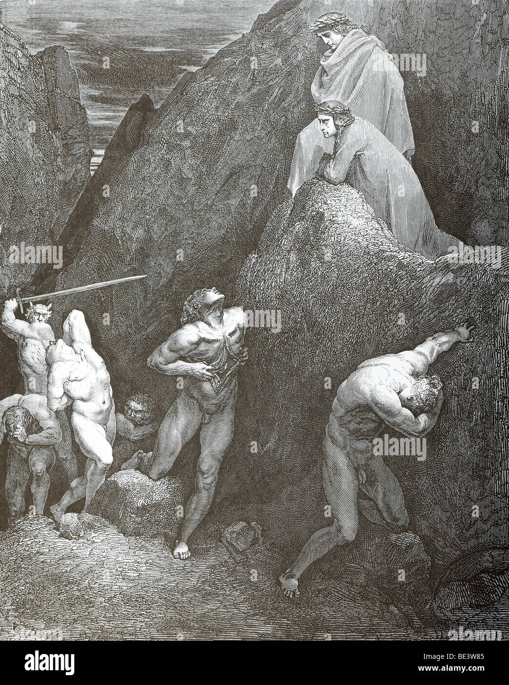 Illustration for Dante's Divine Comedy stock image