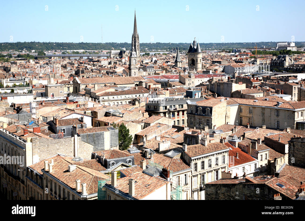 View of Bordeaux from Tour Pey-Berland Stock Photo