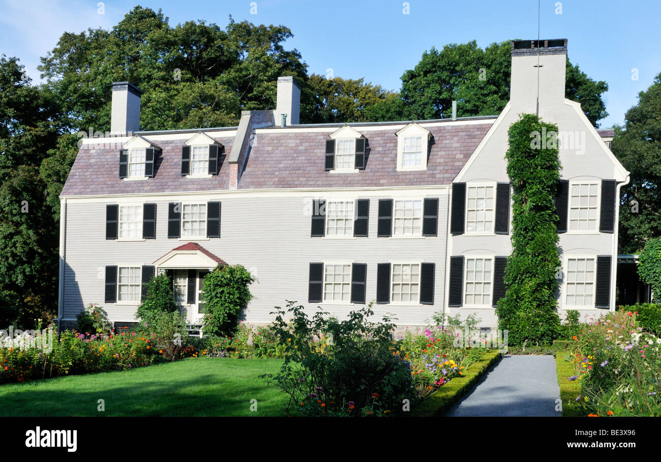 Historic home of 6th President John Quincy Adams in Quincy, Massachusetts Stock Photo