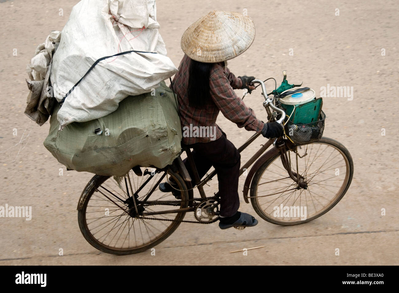 Lone rider, Savannakhet, Laos Stock Photo