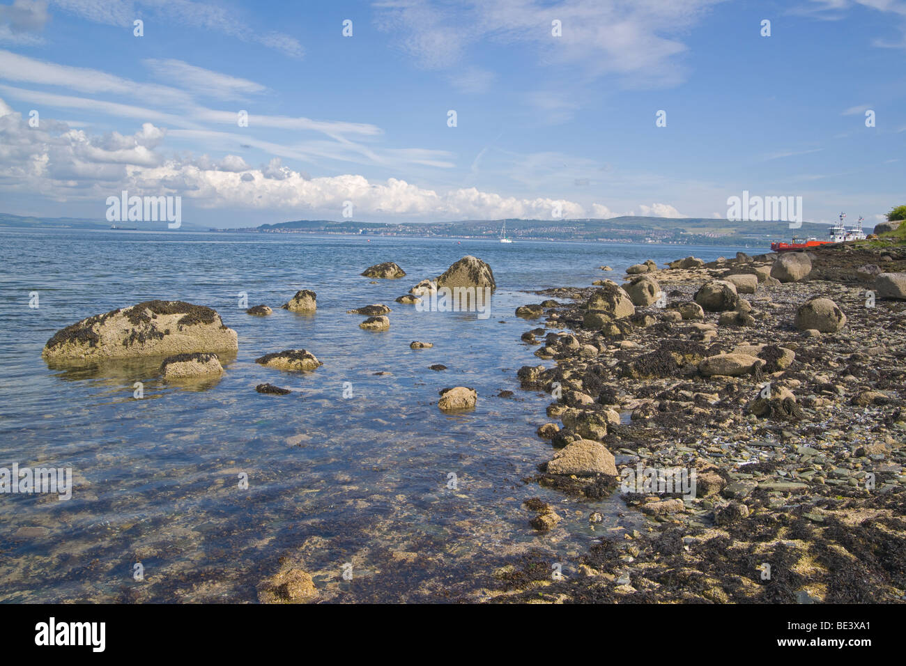 Looking across Clyde estuary to Gourock from Kirn, Ferry, Argyl and Bute, Scotland. June, 2009 Stock Photo