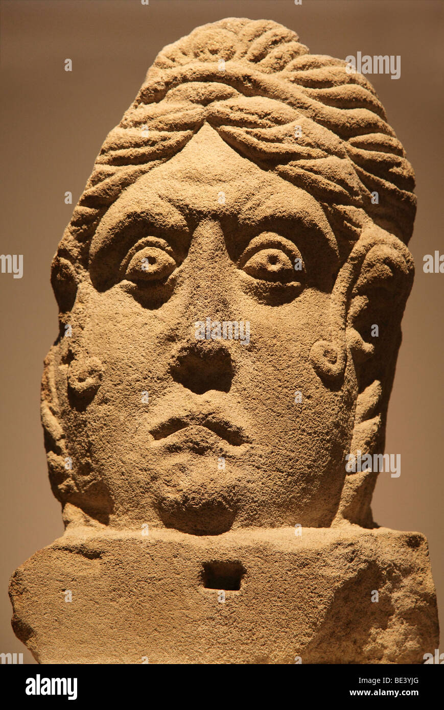 Bizarre limestone head from Towcester- the British Museum Stock Photo