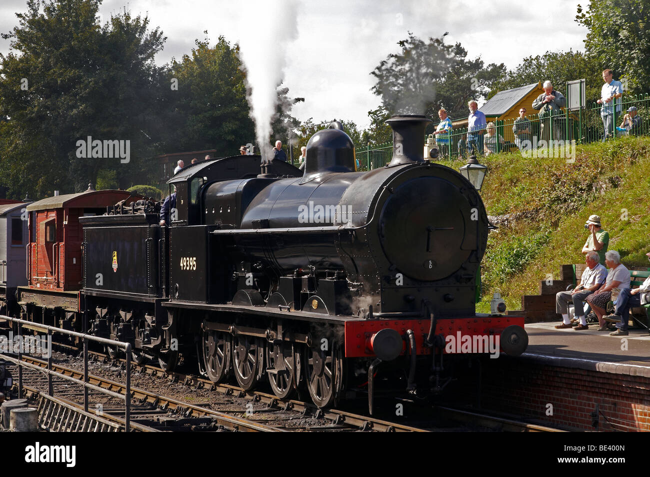 Steam trains on the Mid-Hants Railway in Hampshire, England. taken at the autumn gala in September 2009 Stock Photo