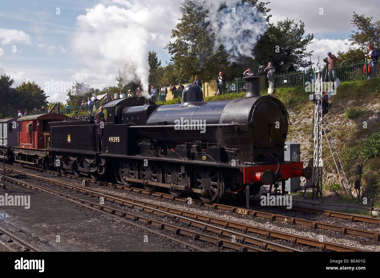 Steam trains on the Mid-Hants Railway in Hampshire, England. taken at the autumn gala in September 2009 Stock Photo