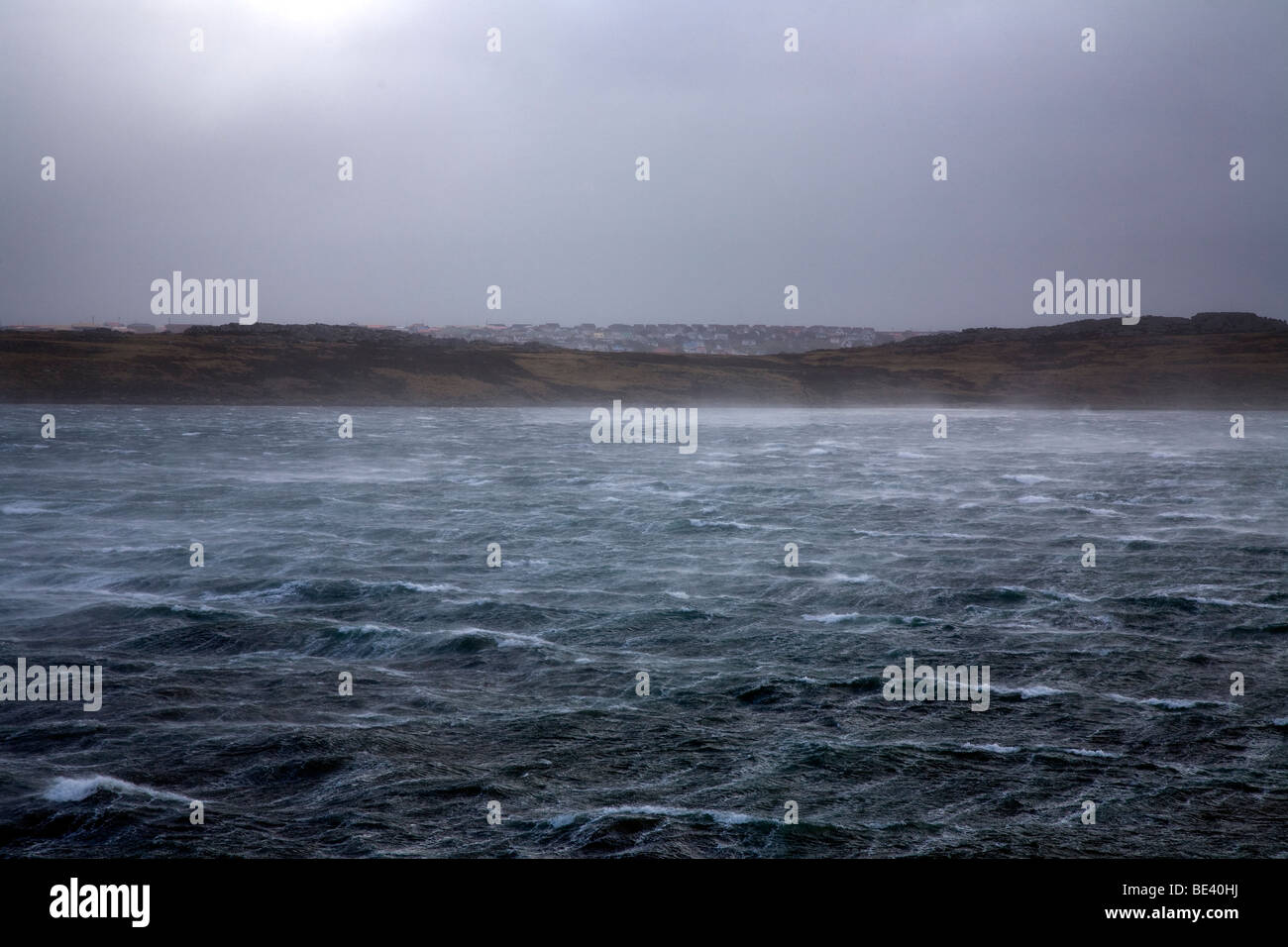 Force 12 Gale, Port Stanley, Falkland Islands Stock Photo