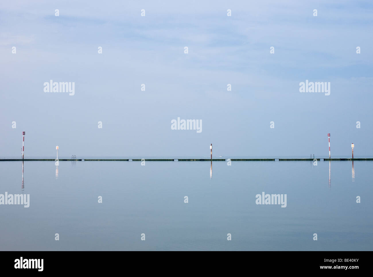 Calm and Tranquil Sea on a Warm Day Stock Photo