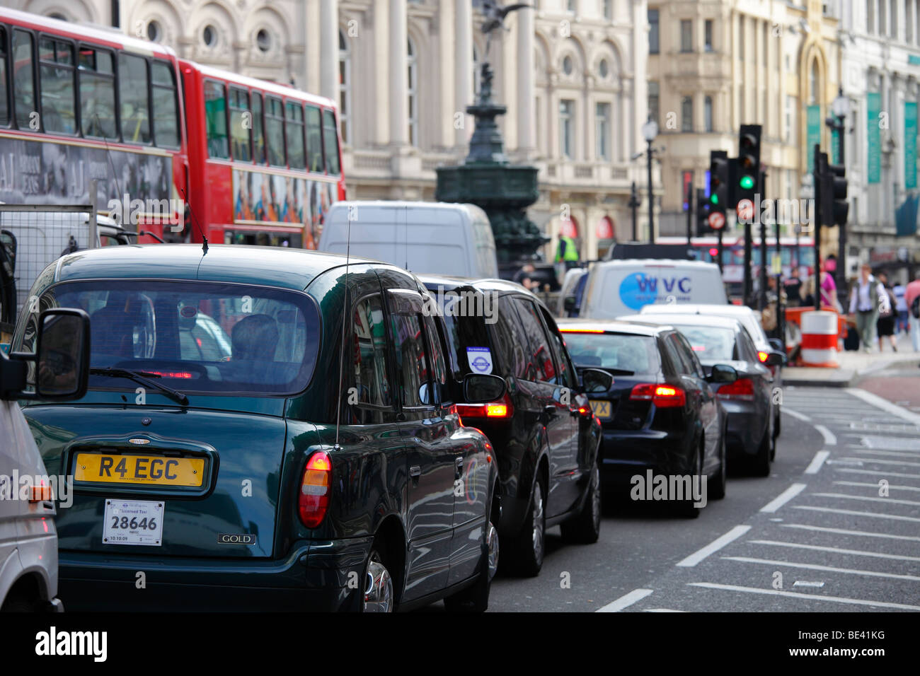 Traffic jam in Piccadilly, London Stock Photo
