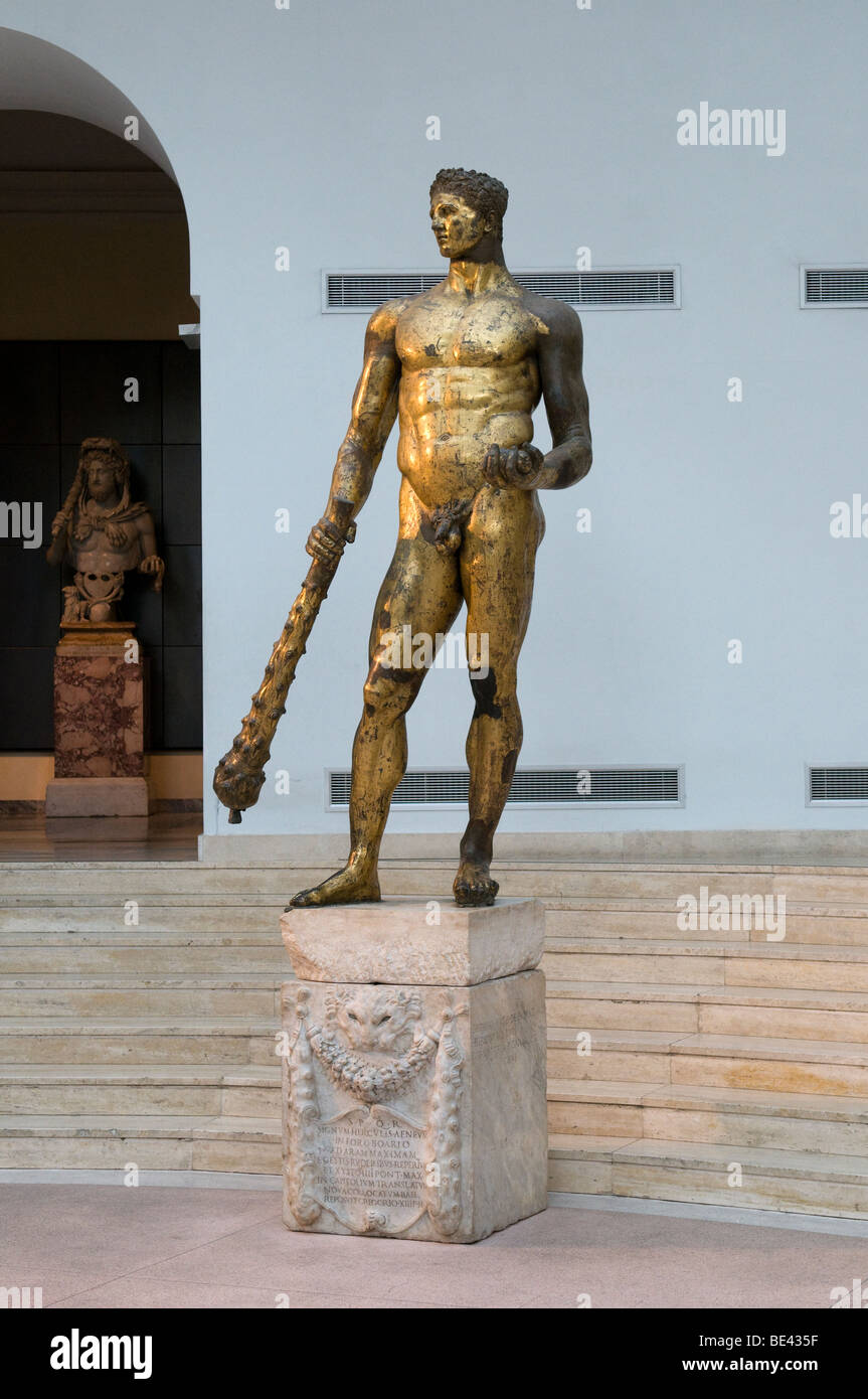 Gilded bronze statue of Hercules Stock Photo Alamy