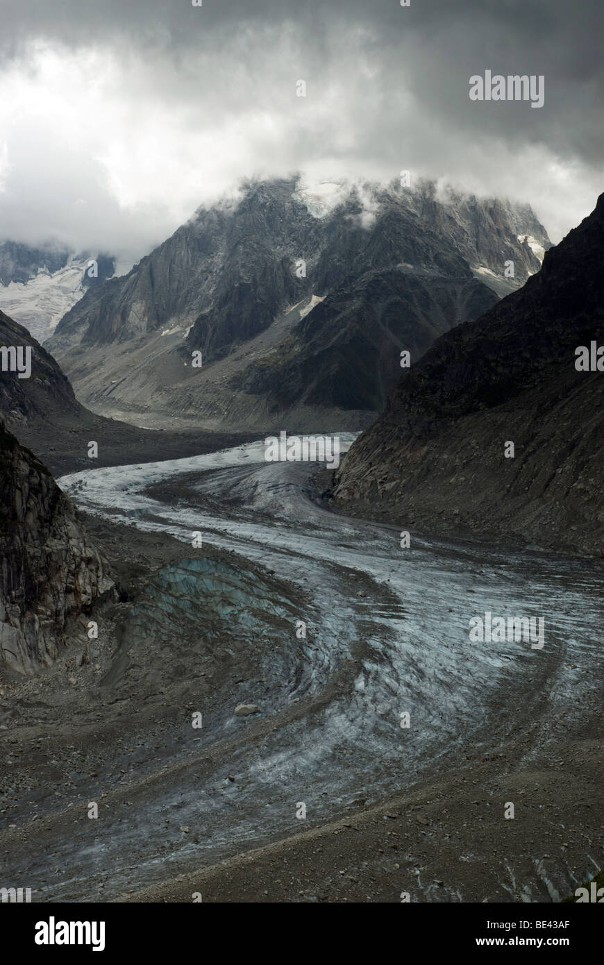 The Mer de Glace glacier, Mont Blanc, France. Stock Photo