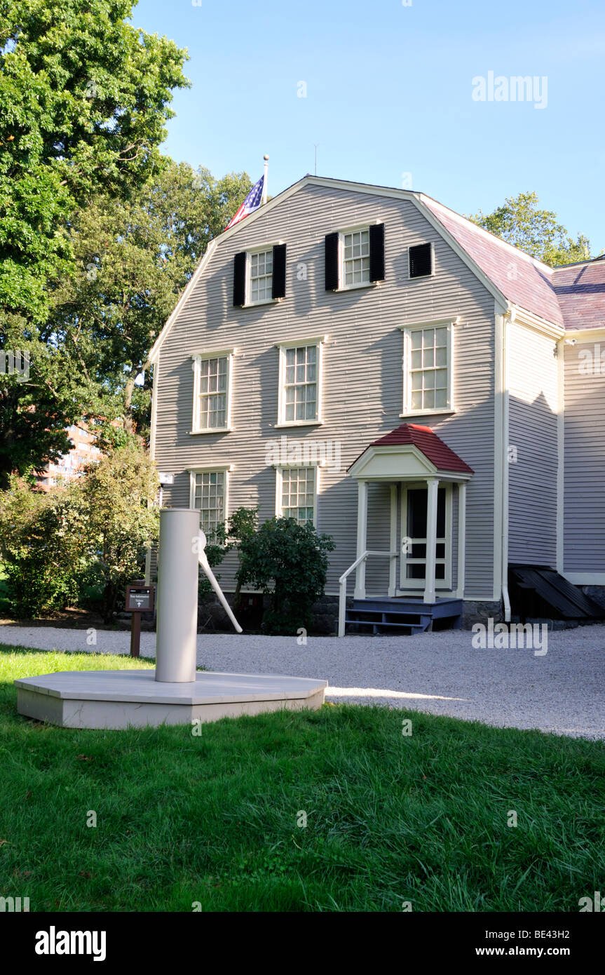 Exterior of historic home of President John Quincy Adams in Quincy, Massachusetts Stock Photo