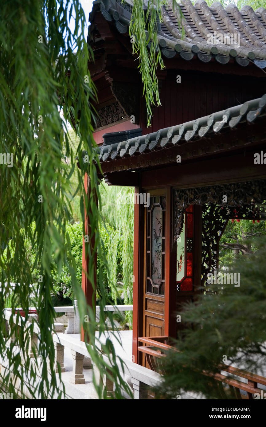 Chinese pavilion in the Chinese Garden of Friendship. Darling Harbour, Sydney, New South Wales, AUSTRALIA Stock Photo