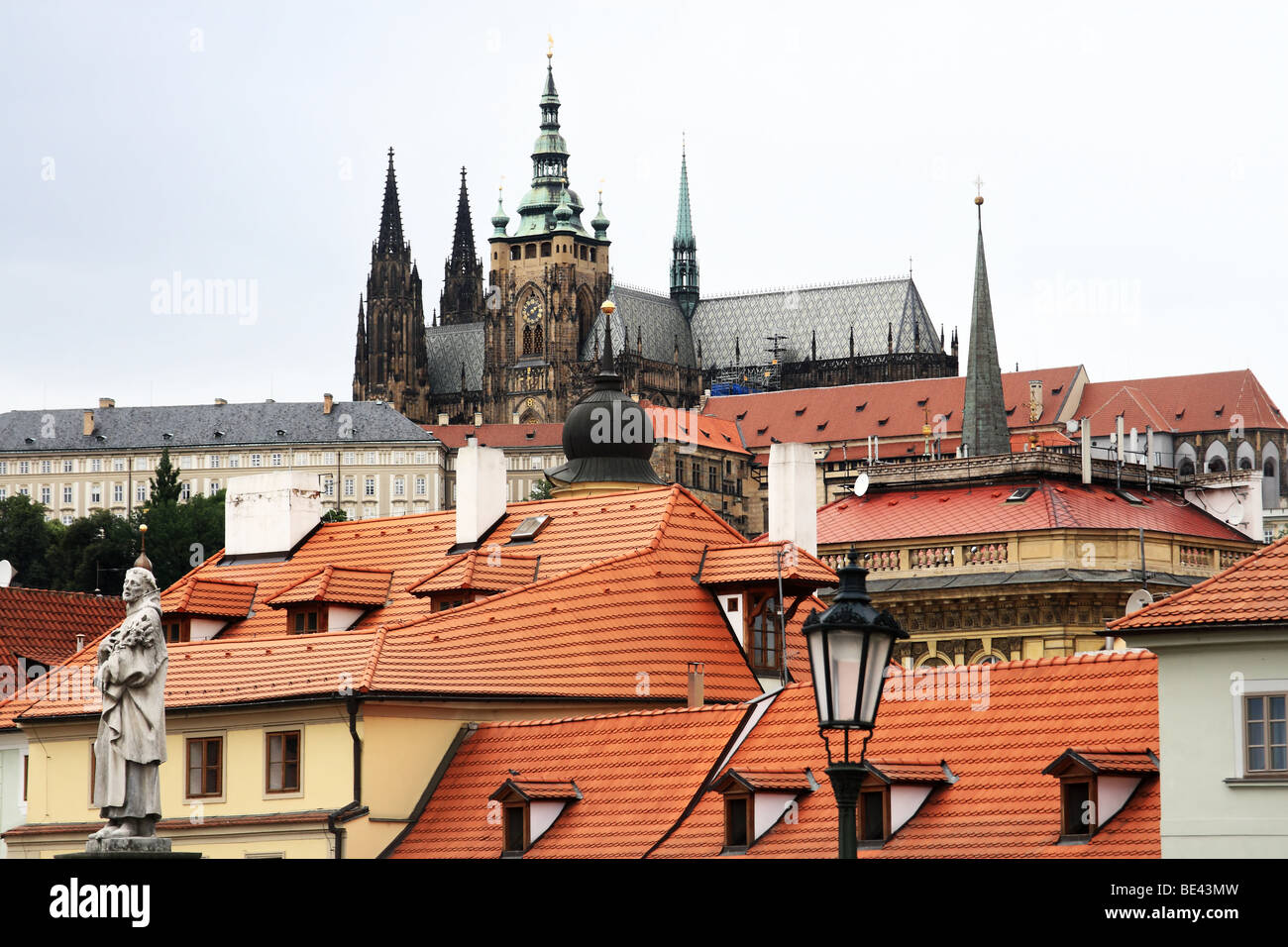 Hradcany Castle and St Vitus cathedral, Prague, Czech Republic. Stock Photo