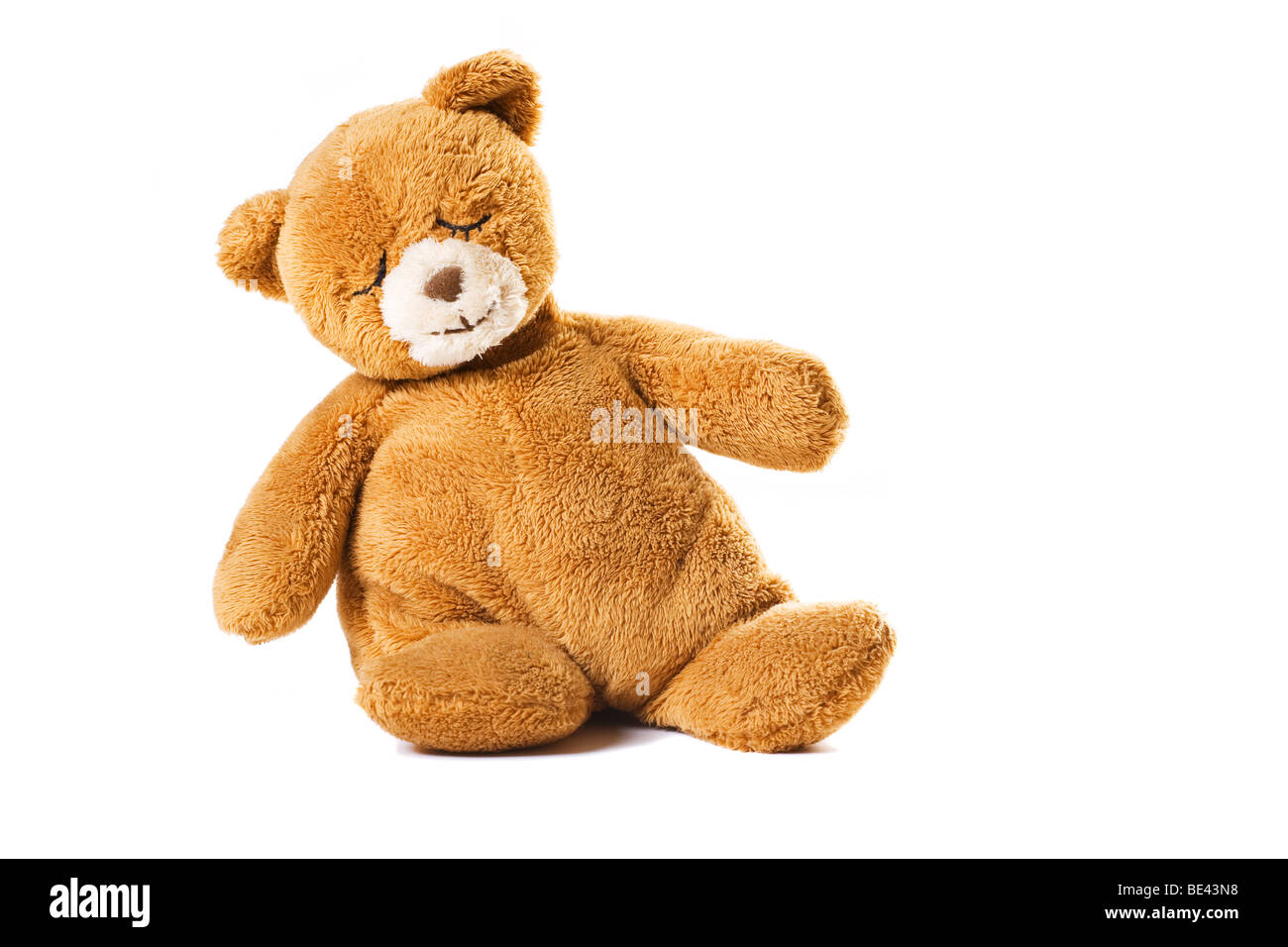 sitting sleeping teddy bear toy Stock Photo Alamy