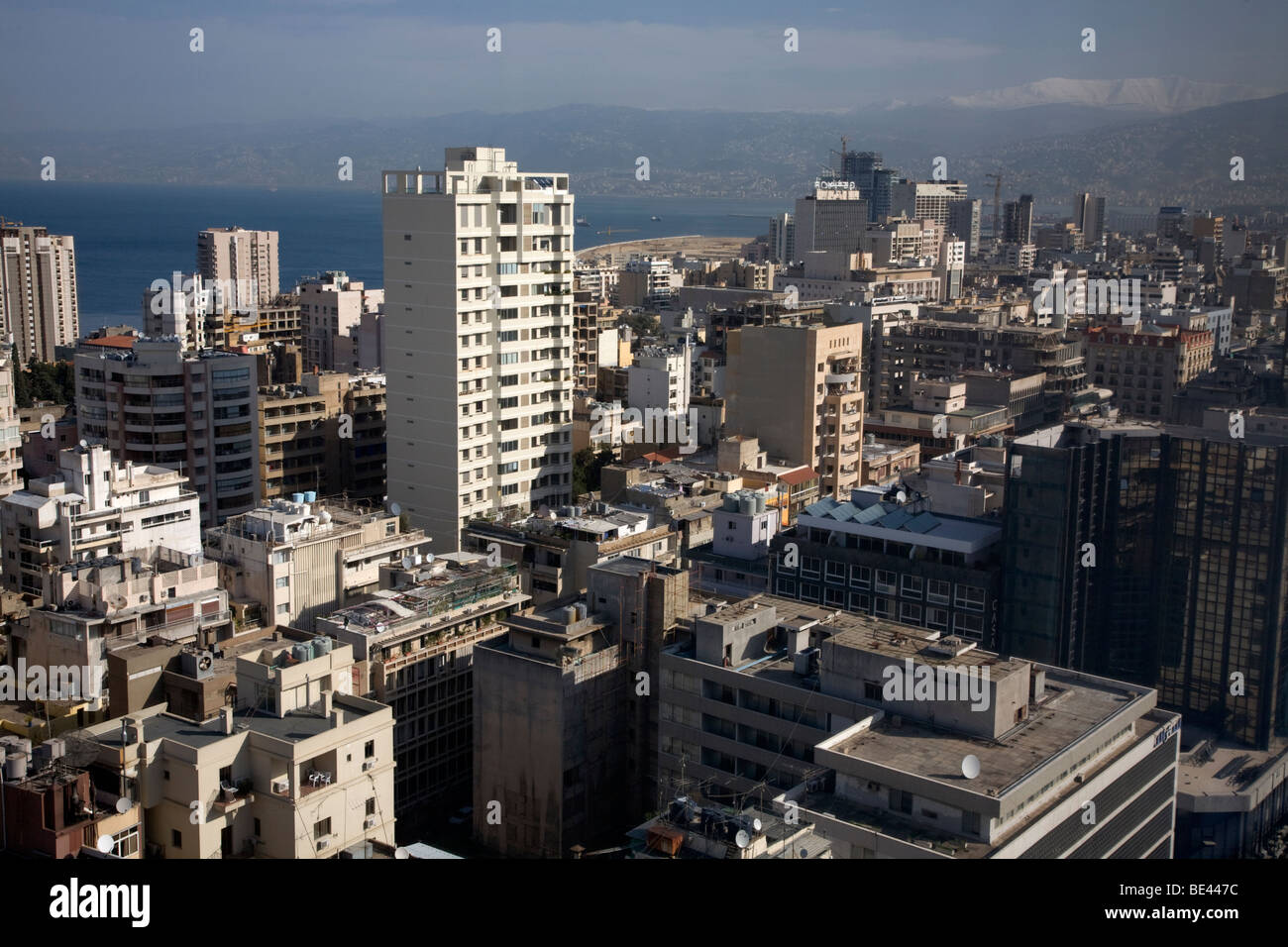 Birdeye View Of Beirut Commercial District Apartment Blocks Beirut Lebanon Stock Photo