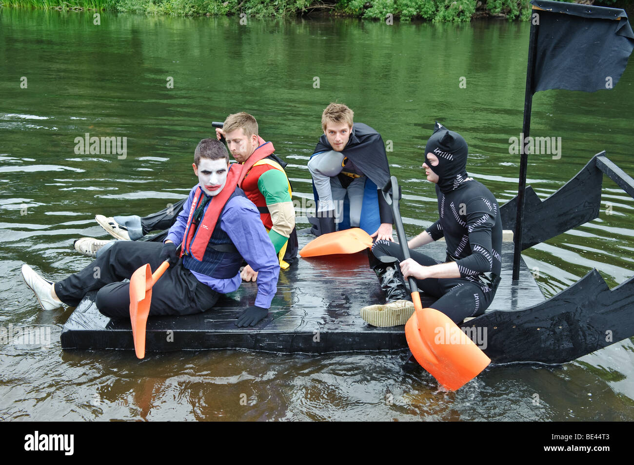 Raft Race on the River Clyde at Crossford , South Lanarkshire