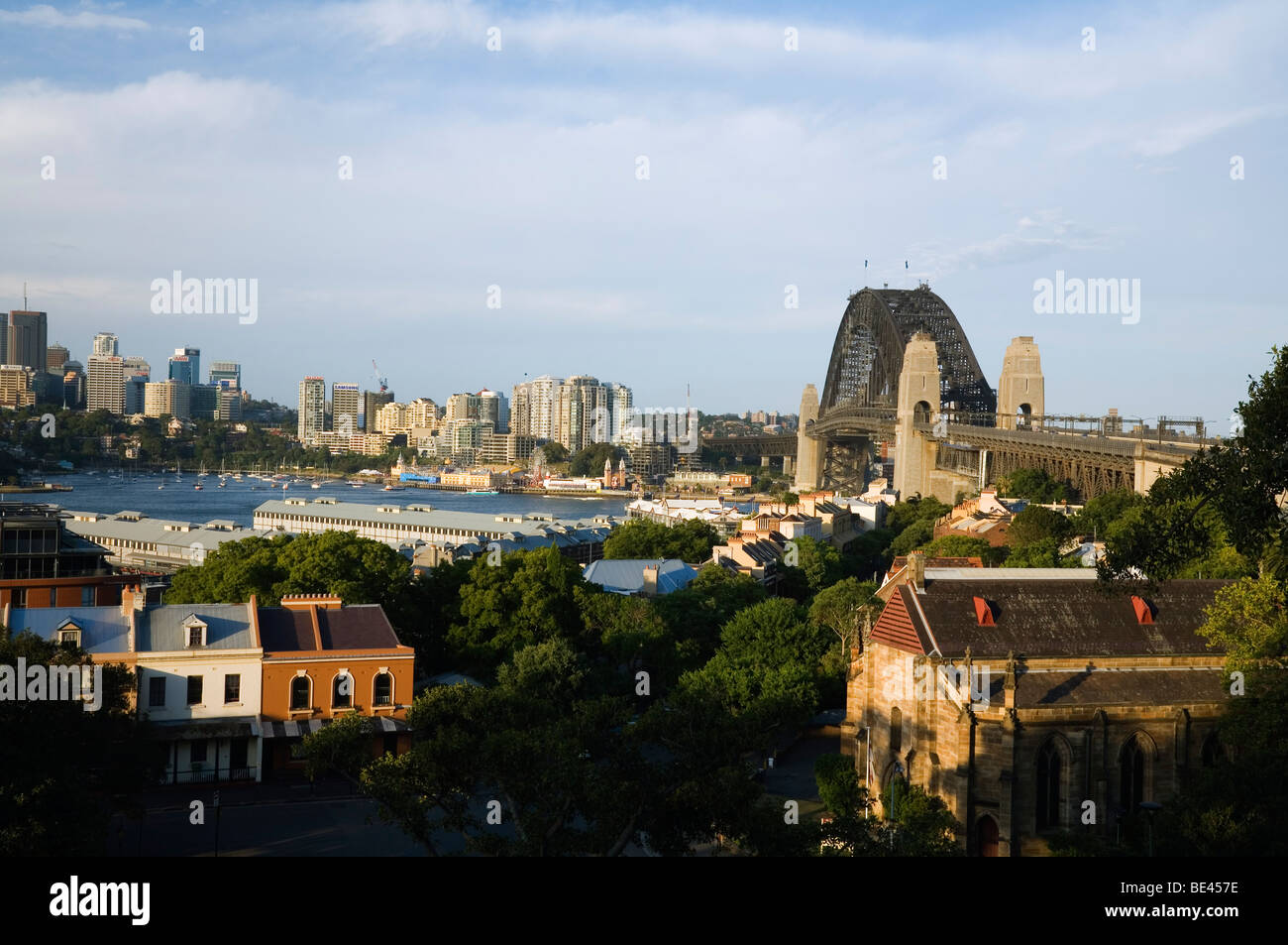 View of the Sydney Harbour Bridge and North Shore from Observatory Park. Sydney, New South Wales, AUSTRALIA Stock Photo