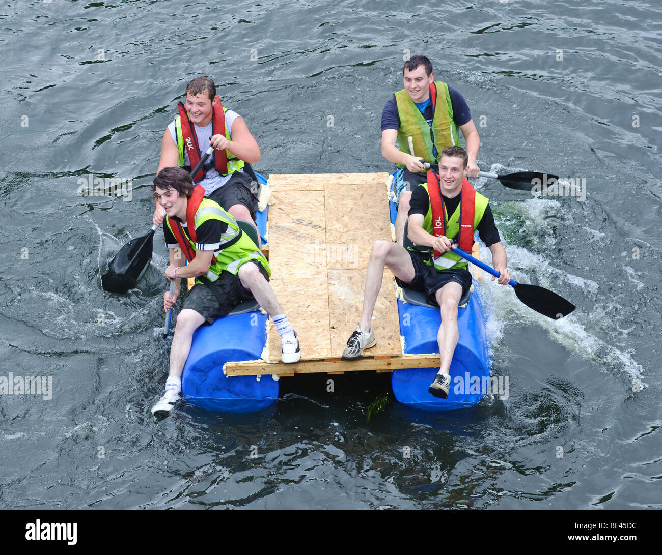 Raft Race on the River Clyde at Crossford , South Lanarkshire