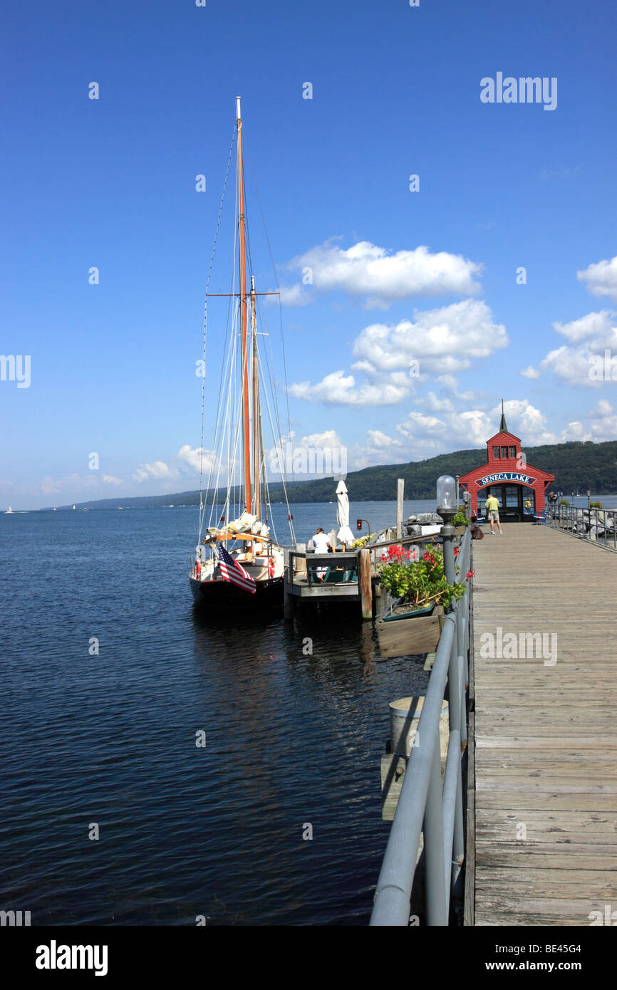 Seneca Lake harbor, Watkins Glen, Finger Lakes Region, New York State Stock Photo