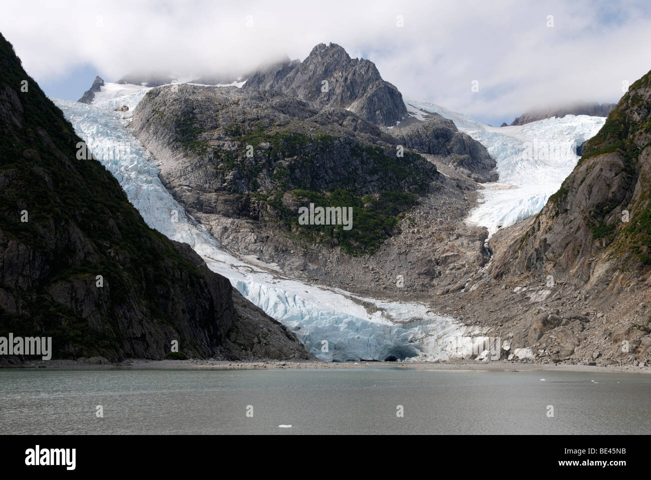 Surprise Glacier, a tidewater glacier in Kenai Fjords National Park, Alaska Stock Photo