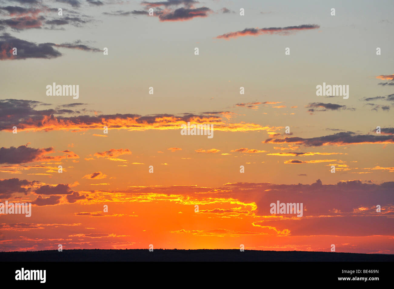 Aerial view of the sunset, Uluru-Kata Tjuta National Park, Northern Territory, Australia Stock Photo