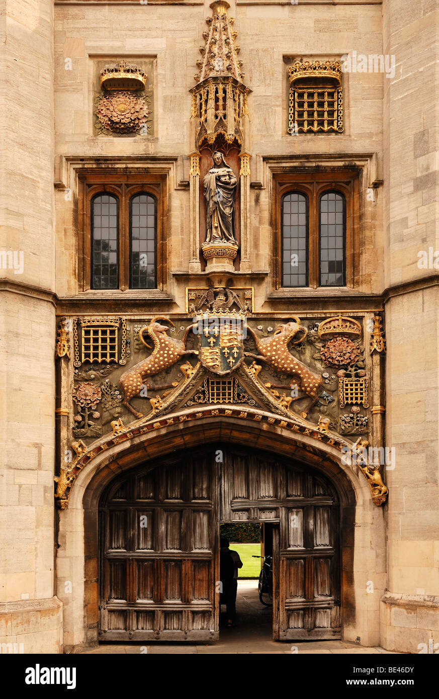 The main entrance of Christ's College, St. Andrews Street, Cambridge, Cambridgeshire, England, United Kingdom, Europe Stock Photo