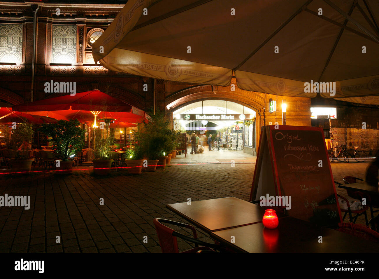 SBahnhof Hackescher Markt station with restaurants with outdoor