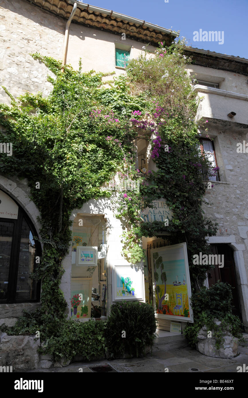 facade of a typical art gallery st paul de vence provence alpes