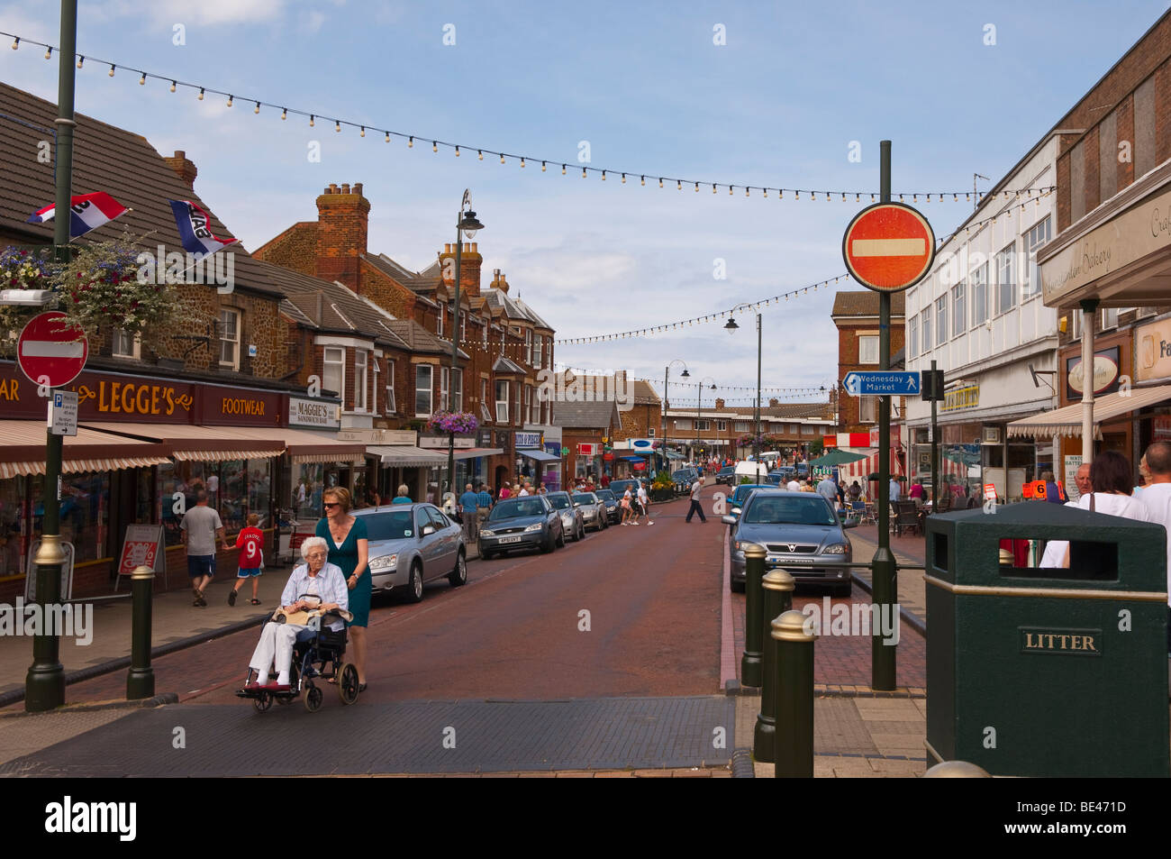 The busy town of Hunstanton , North Norfolk , Uk packed with
