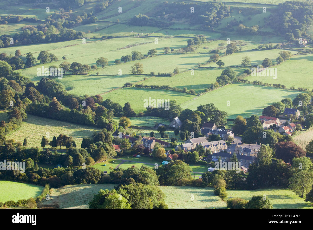 An early morning view of Rosedale Abbey in the North York Moors