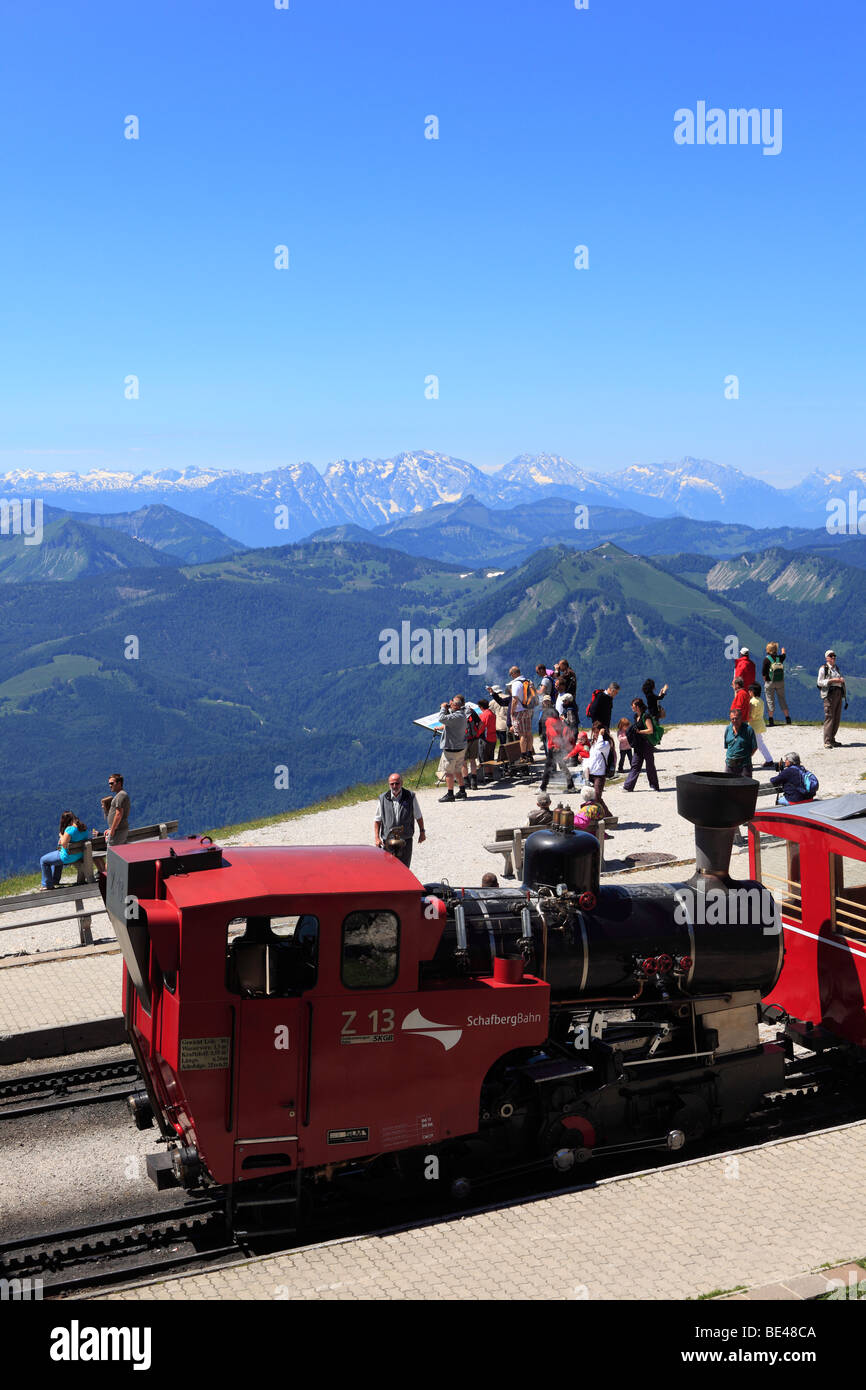 Schafbergbahn mountain train, Schafberg mountain, Salzkammergut region, Salzburg Land state, Austria, Europe Stock Photo